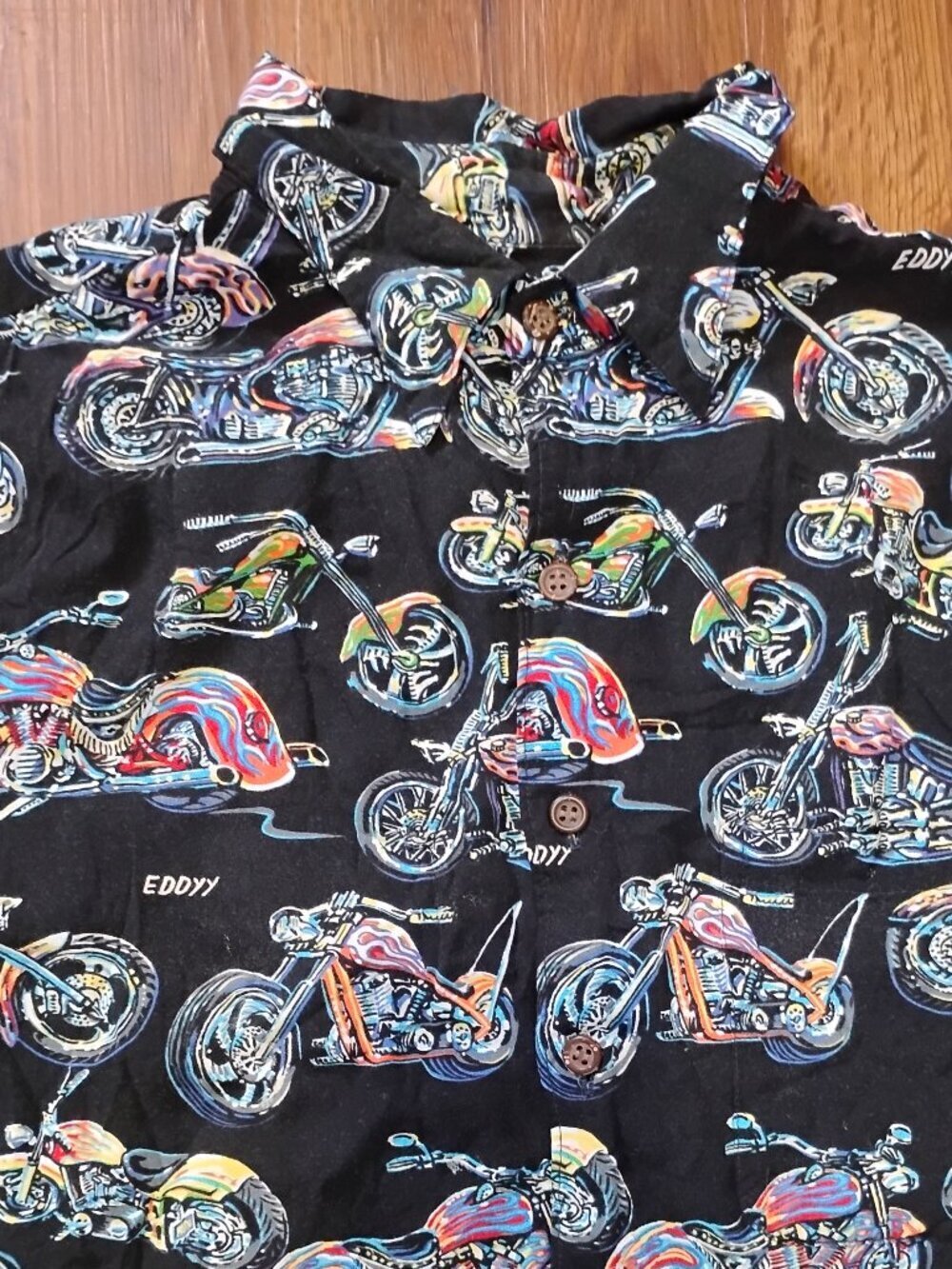 Vintage Reyn Spooner Art Eddy Y Motorcycle Hawaiian Shirt